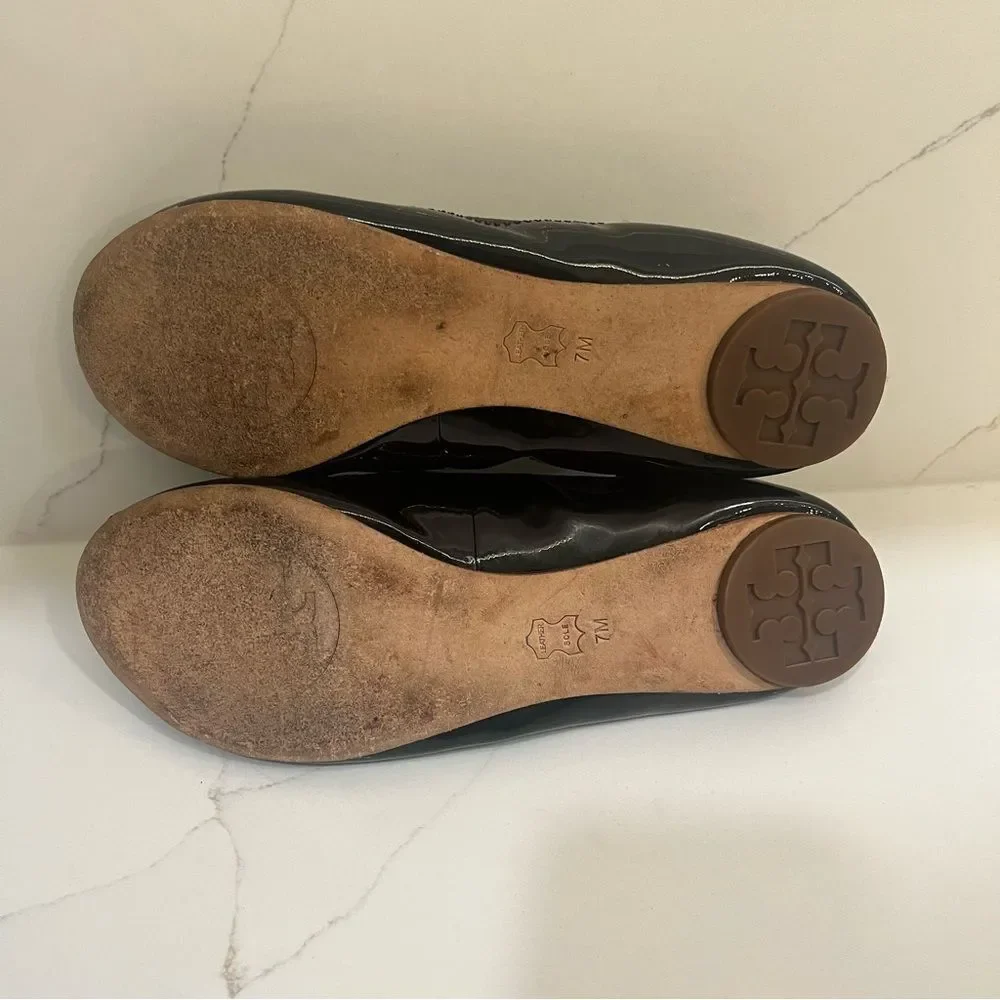 Tory Burch Black Patent Leather Flats
